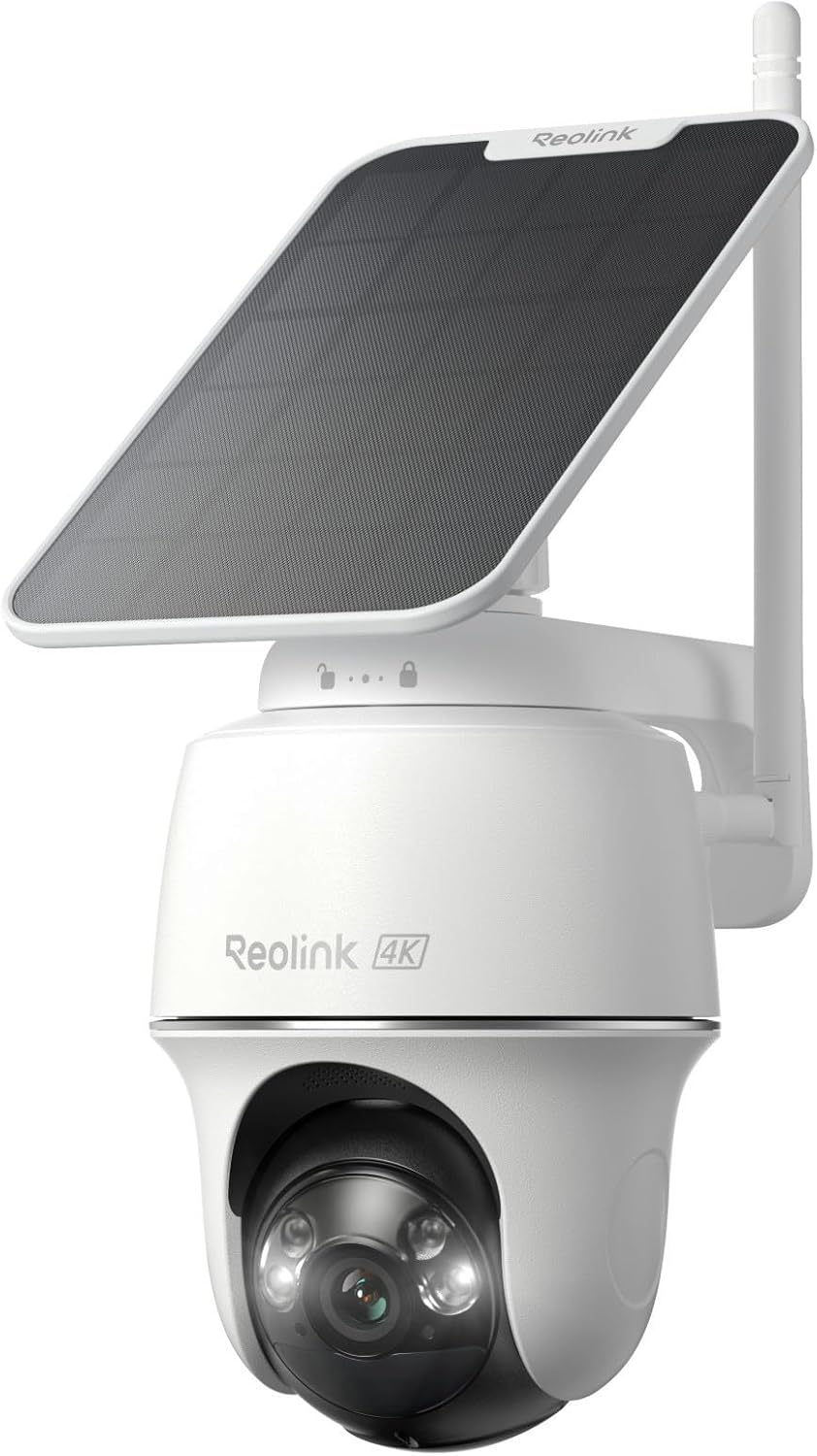 Home Security No Subscription - 4K Solar Security Camera Outdoor, 360°