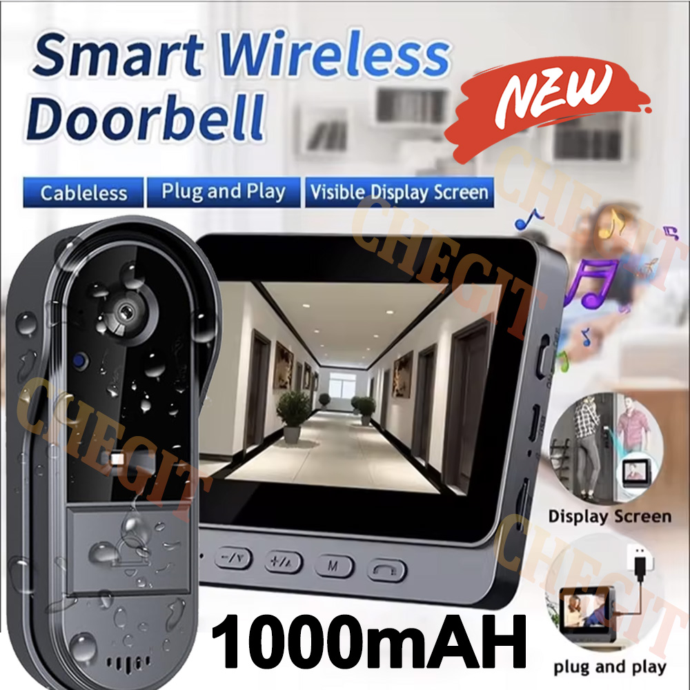 Home Security No Wifi Needed - Wireless Wifi Doorbell Camera 1080P Video