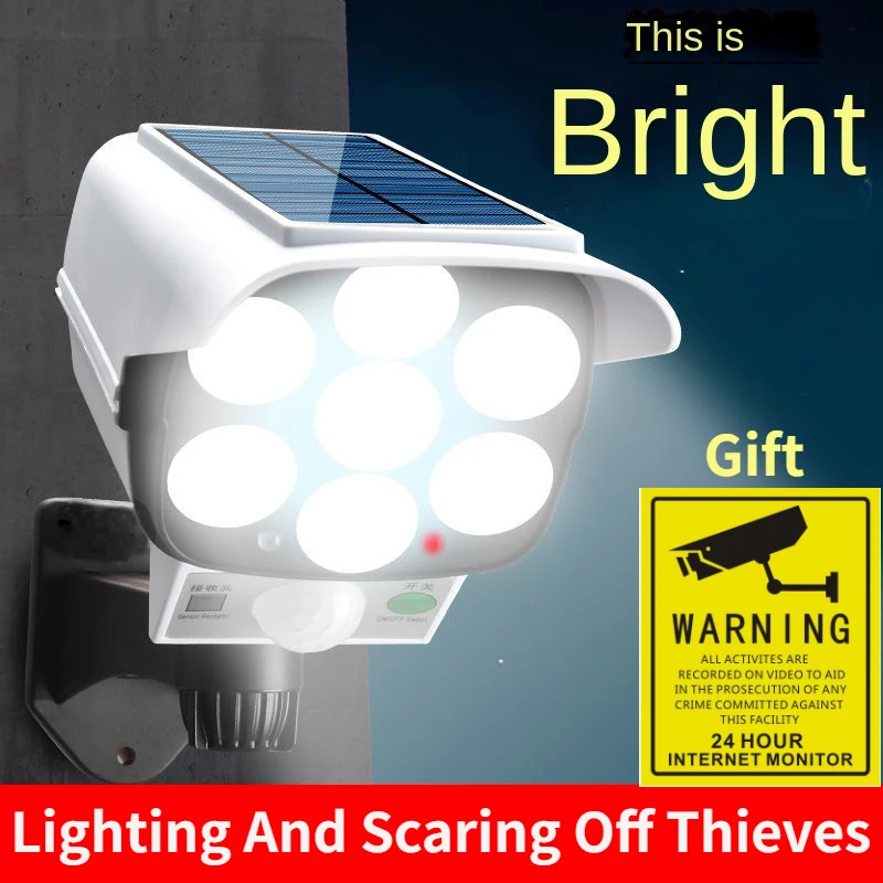 Home Security With Cameras - Outdoor Solar Light Motion Sensor Security