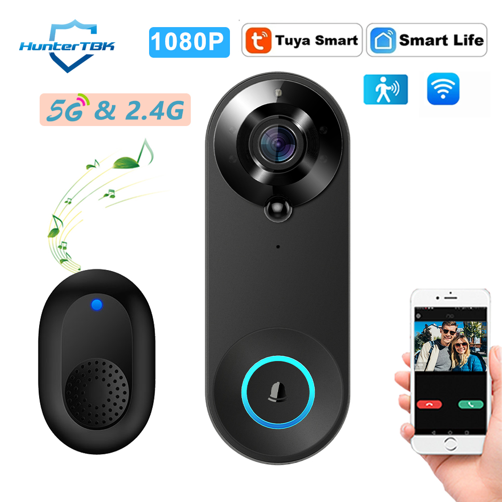 Home Security No Wifi Needed - 5G 2.4G WiFi Video Doorbell 1080P