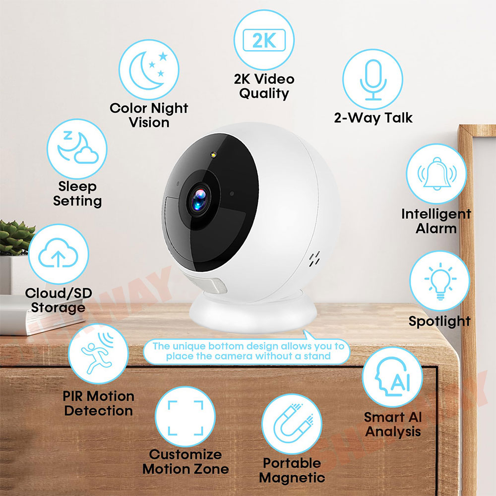 5MP 2K Magnetic Battery Securi - đánh giá và giá Home Security Monitoring Service