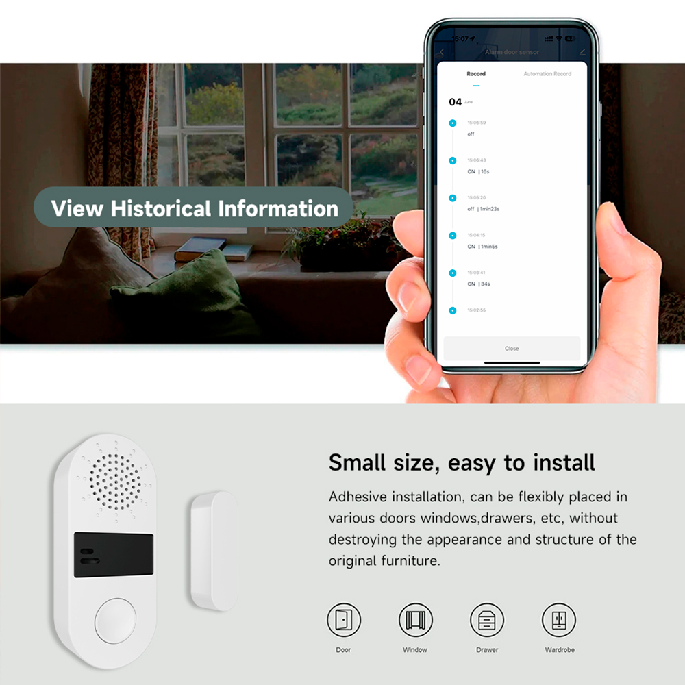 Tuya Zigbee Wireless Door Wind - đánh giá và giá Window Alarm Sensor