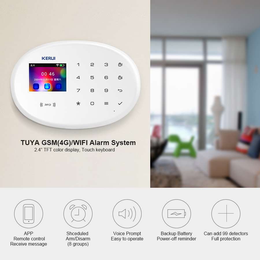 KERUI W202 WIFI GSM Alarm Syst - đánh giá và giá Home Security System Installation