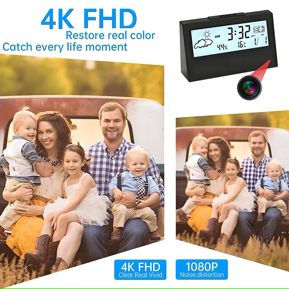 4K WiFi Clock Camera with Moti - đánh giá và giá Home Security No Wifi Needed